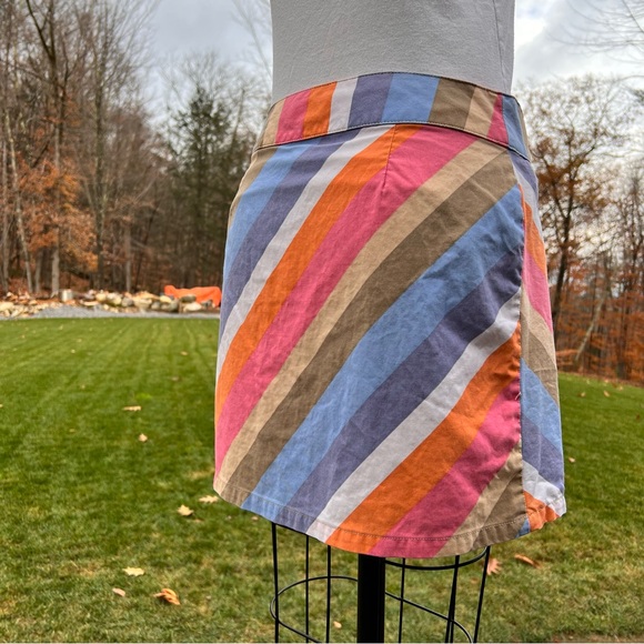 i.e. Relaxed 100% Cotton Rainbow Stripe Mini Skirt Petite Size 6P - Picture 7 of 10